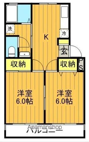 マシコハイツ(2K/2階)の間取り写真