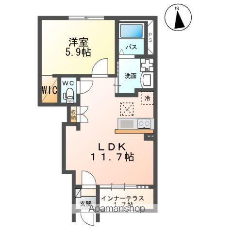 富久山久保田古担アパート(1LDK/1階)の間取り写真