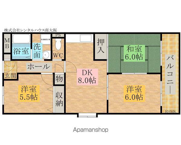 ムカイマンションA.B棟(3DK/4階)の間取り写真