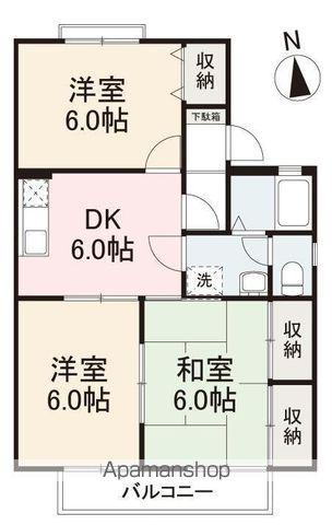 ハイツM&M(3DK/2階)の間取り写真
