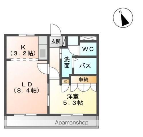 アイリス南大分(1LDK/2階)の間取り写真
