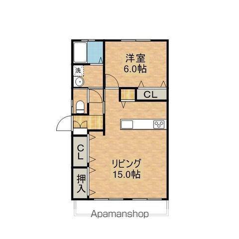 ドゥ・アンジュ(1LDK/1階)の間取り写真