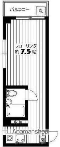 パークサイド浜(ワンルーム/2階)の間取り写真