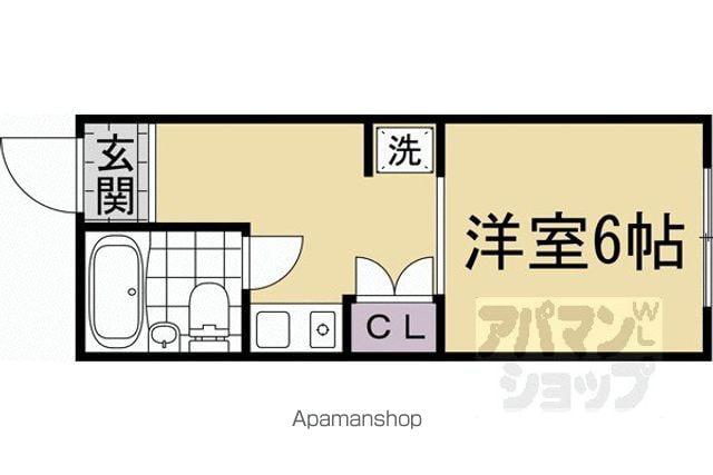 パインフィールド北白川I(1K/2階)の間取り写真