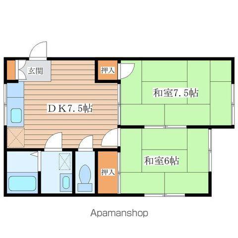 コーポアオバ(2DK/1階)の間取り写真