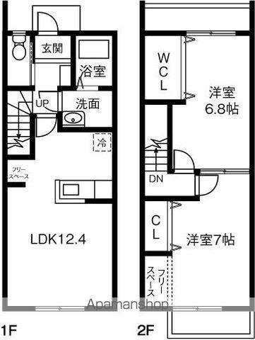 ＭＡＩＳＯＮＥＴＴＥＰＡＲＫ　森西Ｃ(2LDK)の間取り写真