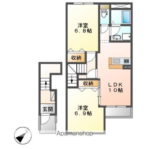 シェモア(2LDK/2階)の間取り写真