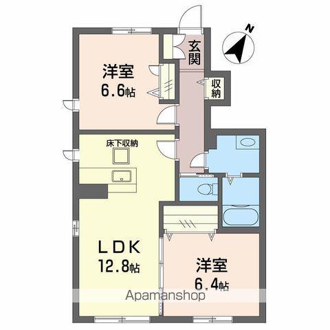 マリ・ソル若葉 A棟(2LDK/1階)の間取り写真