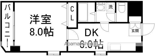 ABEKOビル(1DK/3階)の間取り写真