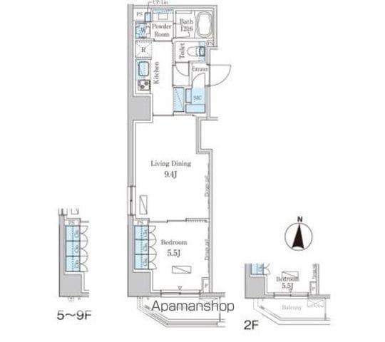 パークアクシス錦糸町ヴェール(1LDK/8階)の間取り写真