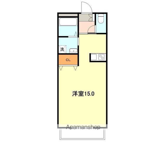 ベルドミール東浜(ワンルーム/1階)の間取り写真