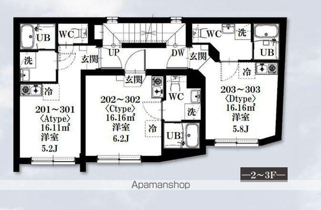 シャッツクヴェレ高円寺北(ワンルーム/2階)の間取り写真