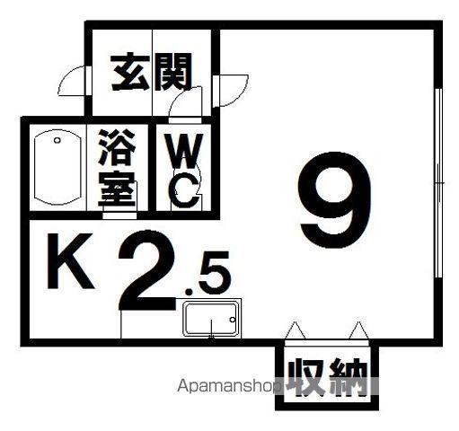 シーダーハイツ(1K/4階)の間取り写真