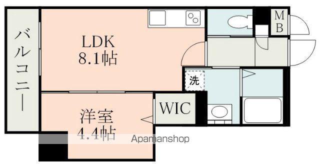 フォーエス熊本駅前Ⅲ(1LDK/3階)の間取り写真