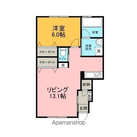 サンシティ浪岡(1LDK/1階)の間取り写真