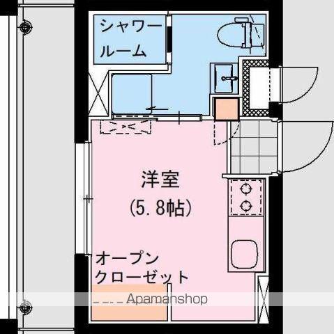 THE ROCK APT(ワンルーム/1階)の間取り写真