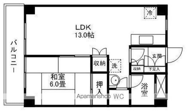 アーバンプラザ花京院(1LDK/10階)の間取り写真