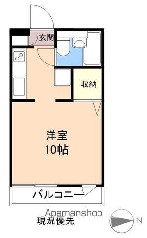 LA新徳田B(1K/2階)の間取り写真