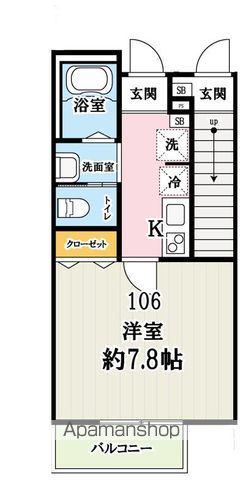 キャメル狭山市入間川(1K/1階)の間取り写真