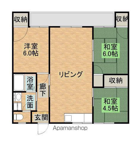 第三コーポ川越(3LDK/1階)の間取り写真