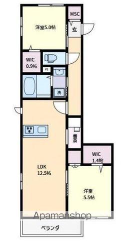 RUBENS(2LDK/2階)の間取り写真