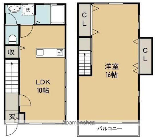 エクセルシオール(1LDK/2階)の間取り写真