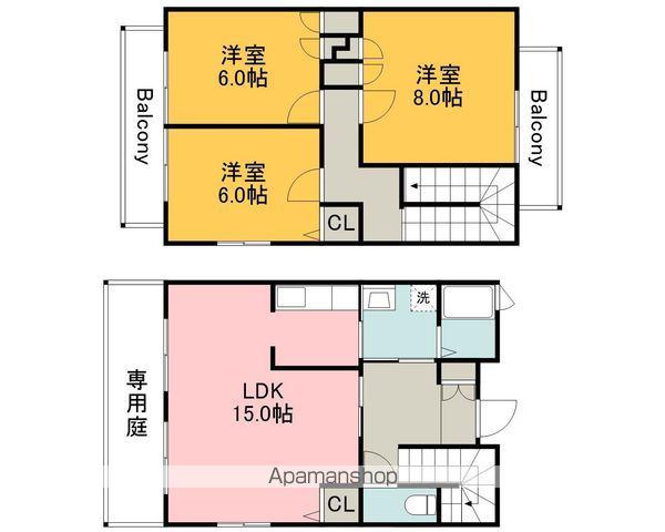カタヤマＢ(3LDK)の間取り写真