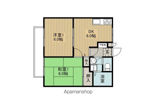 メゾンドハヤシB(2DK/2階)の間取り写真