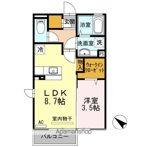 フェアプラッツB棟(1LDK/2階)の間取り写真