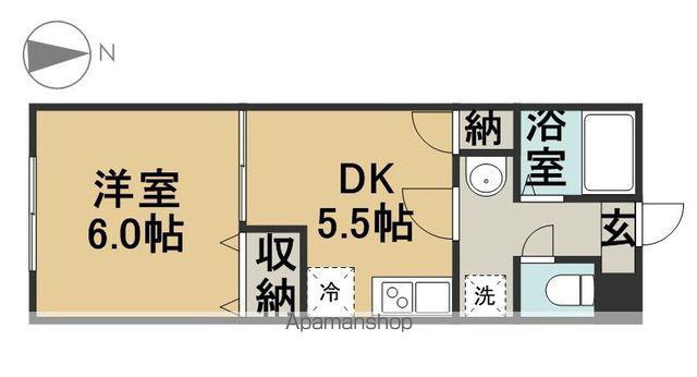 アムール 雅(1DK/2階)の間取り写真
