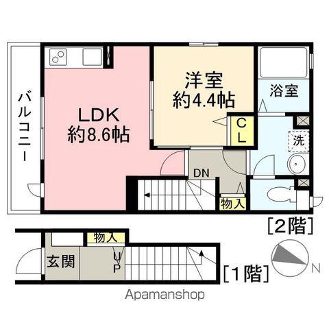 アルエット東藤沢(1LDK/2階)の間取り写真