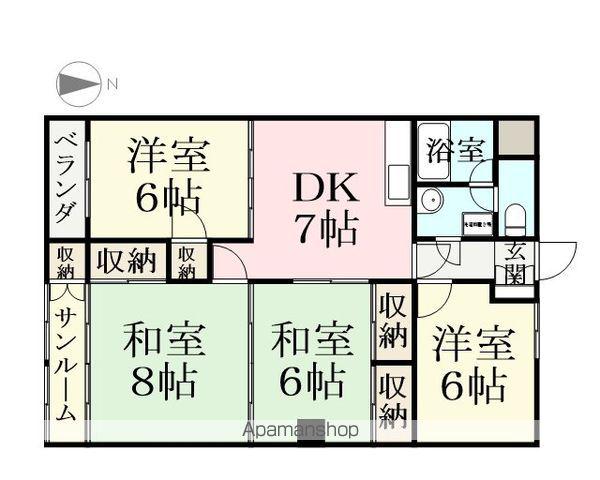 グランドコーポヤシロ(4DK/5階)の間取り写真