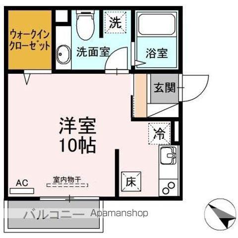 CUBE-AI(ワンルーム/1階)の間取り写真