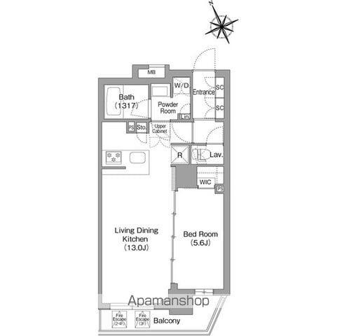 コンフォリア中葛西(1LDK/3階)の間取り写真