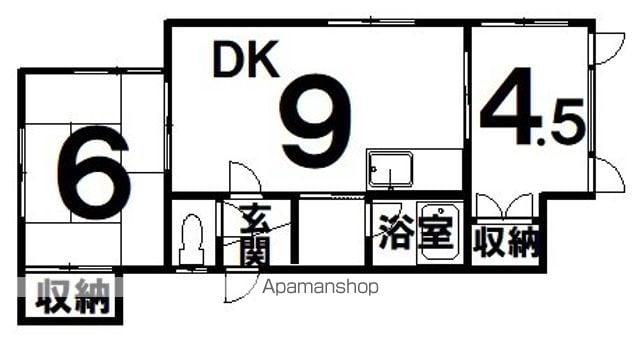 アルカーサル(2DK/1階)の間取り写真