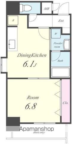 エムズレジデンス(1DK/2階)の間取り写真