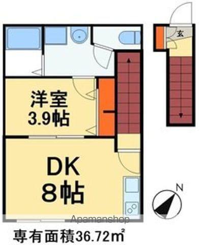 LULU(1DK/2階)の間取り写真