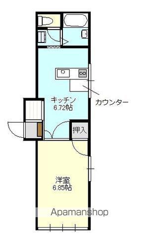 メゾン城東(1DK/2階)の間取り写真