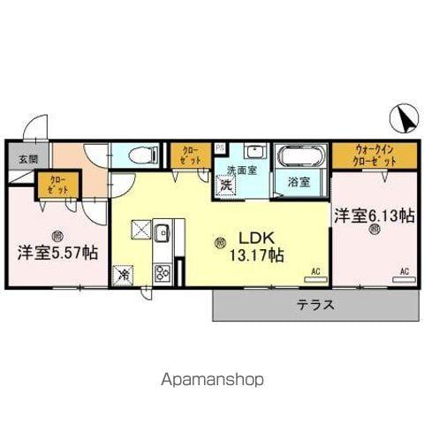 LYS GRACIEUX(2LDK/1階)の間取り写真