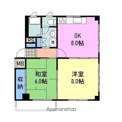 T-EST MANSION(2DK/3階)の間取り写真