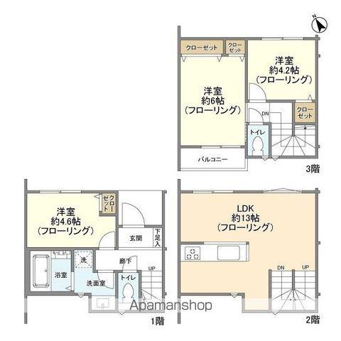 KOLETTERRACE八王子(3LDK)の間取り写真