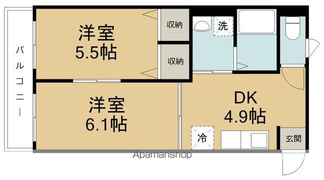 プチあさひ(2K/2階)の間取り写真