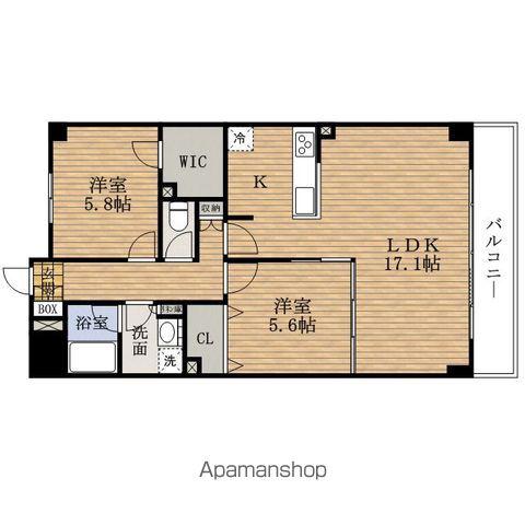 RESIDIA玉造(2LDK/3階)の間取り写真