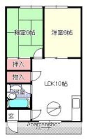 富樫ハイツ(2LDK/2階)の間取り写真