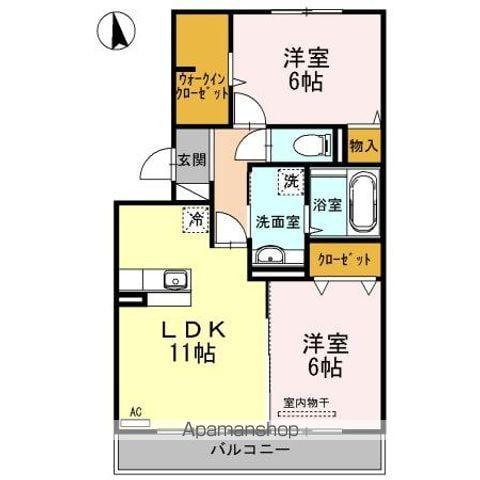 ファミール・カメリア(ワンルーム/2階)の間取り写真