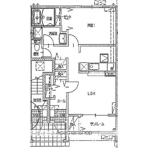 ジェントリー(1LDK/1階)の間取り写真