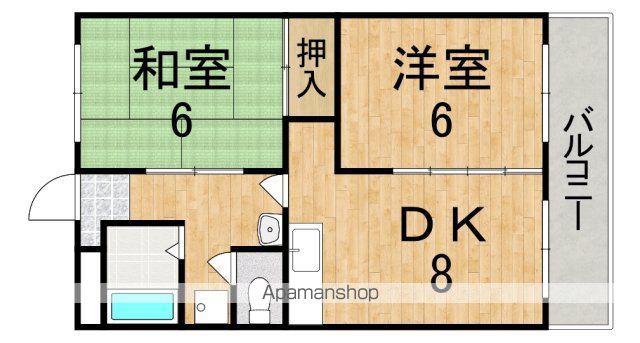 カーサグランデオカモト(2LDK/2階)の間取り写真