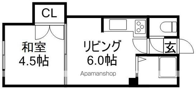 平安マンション(1DK/1階)の間取り写真