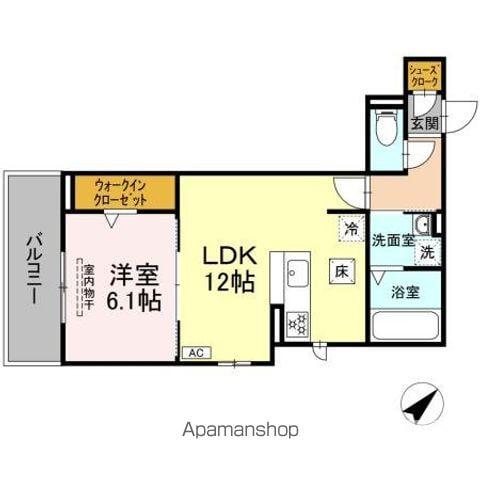 シオン佐古前(1LDK/1階)の間取り写真