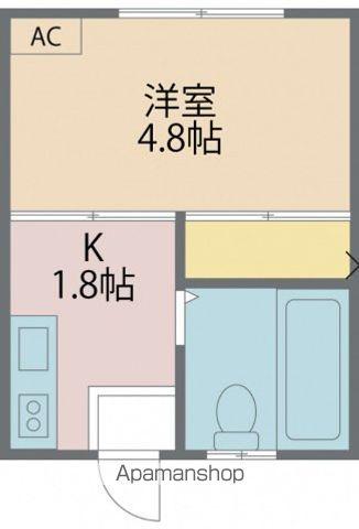 ポルシェ聖蹟桜ヶ丘(1K/1階)の間取り写真